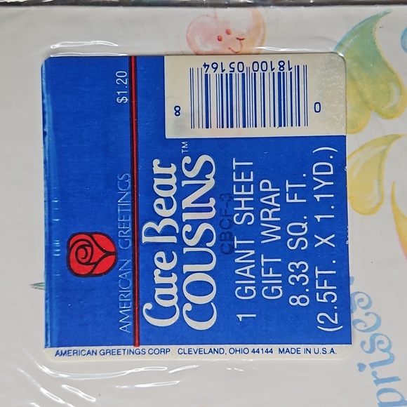 Vintage Care Bear gift wrap - Picture 2 of 4